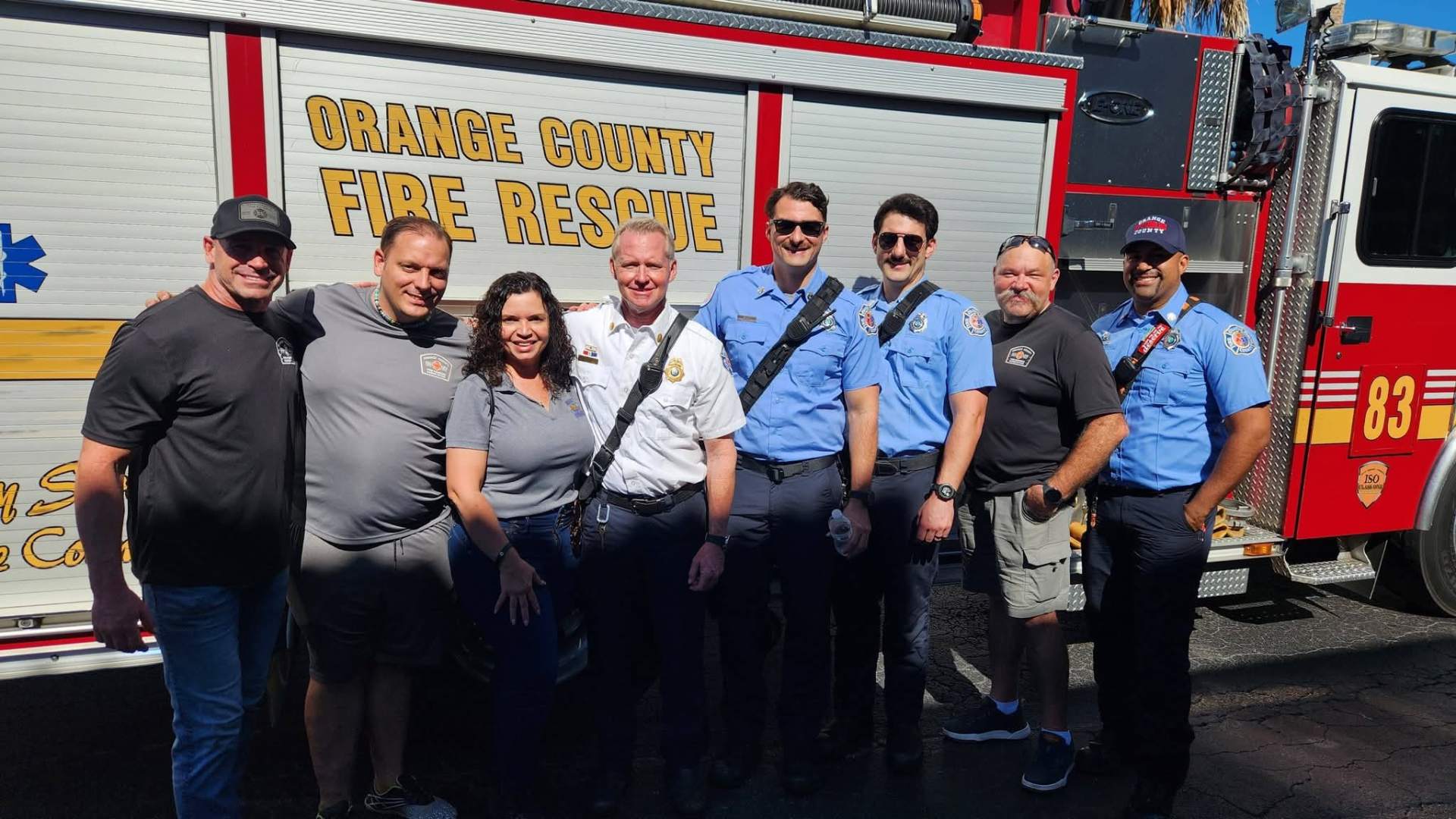 Marthaly with Orange County Fire Rescue first responders