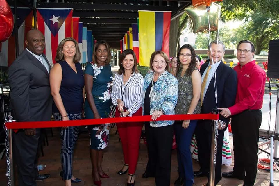 Marthaly at a ribbon-cutting ceremony for a Hispanic Heritage event in Orange County