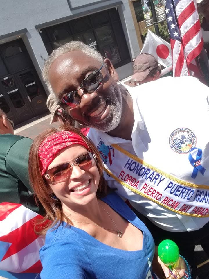 Marthaly at the Florida Puerto Rican Day Parade with the honorary Mayor