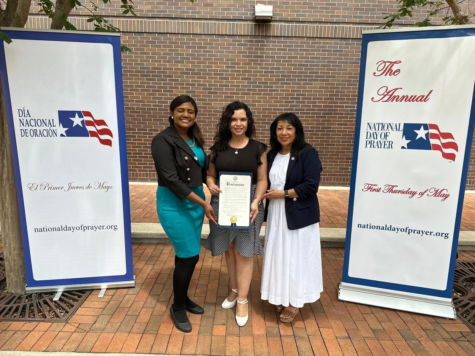 Marthaly presenting a proclamation for the National Day of Prayer