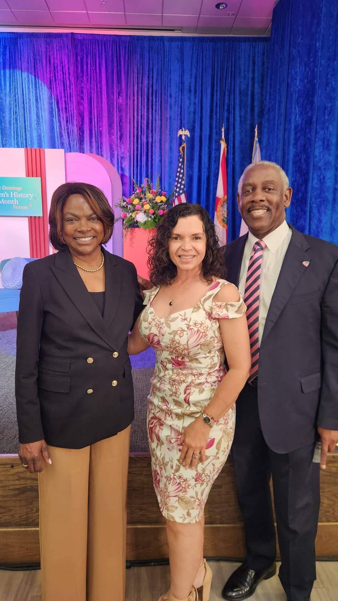 Marthaly with Congresswoman Val Demings and Mayor Jerry Demings at the Women's History Month Forum