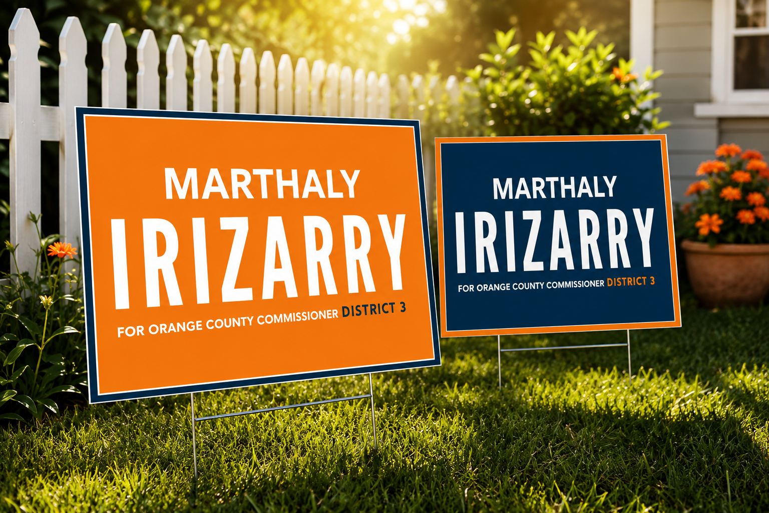 Marthaly Irizarry for Orange County Commissioner District 3 yard signs